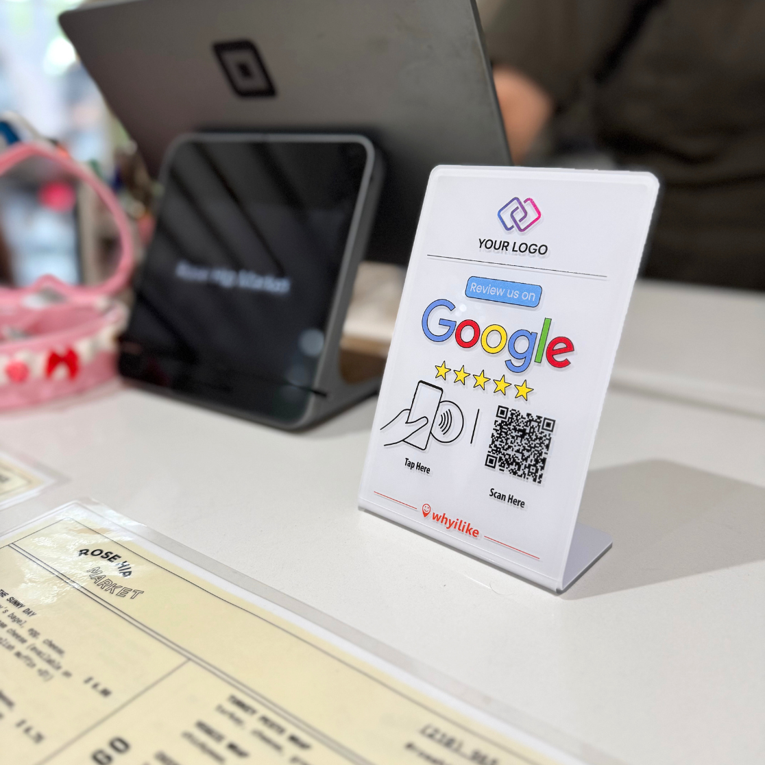 5-Pack - whyilike Google Review Stand – NFC + QR Code Review Generator (Copy)