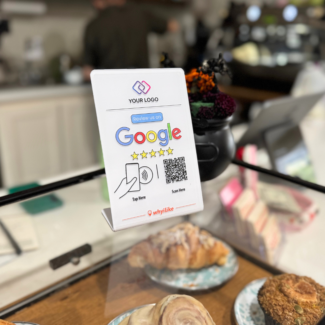 5-Pack - whyilike Google Review Stand – NFC + QR Code Review Generator (Copy)