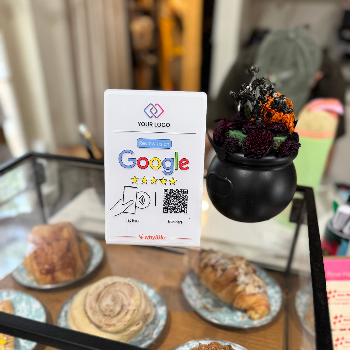 5-Pack - whyilike Google Review Stand – NFC + QR Code Review Generator (Copy)