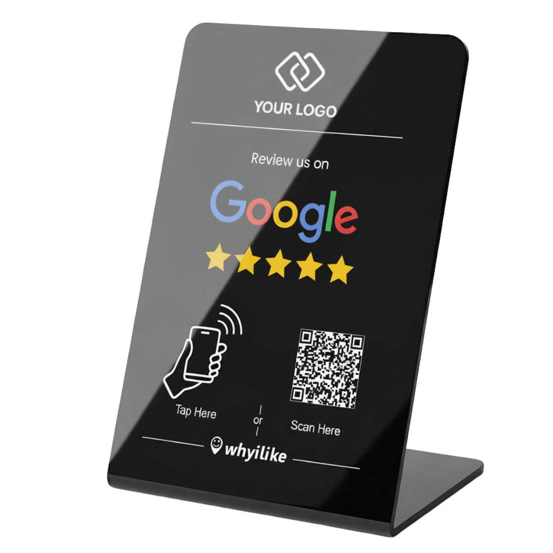 5-Pack - whyilike Google Review Stand – NFC + QR Code Review Generator (Copy)