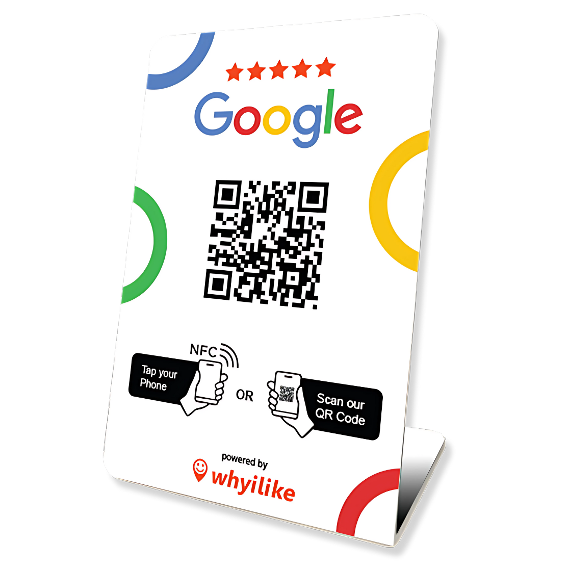 whyilike Google Review Stand – NFC + QR Code Review Generator Spheres