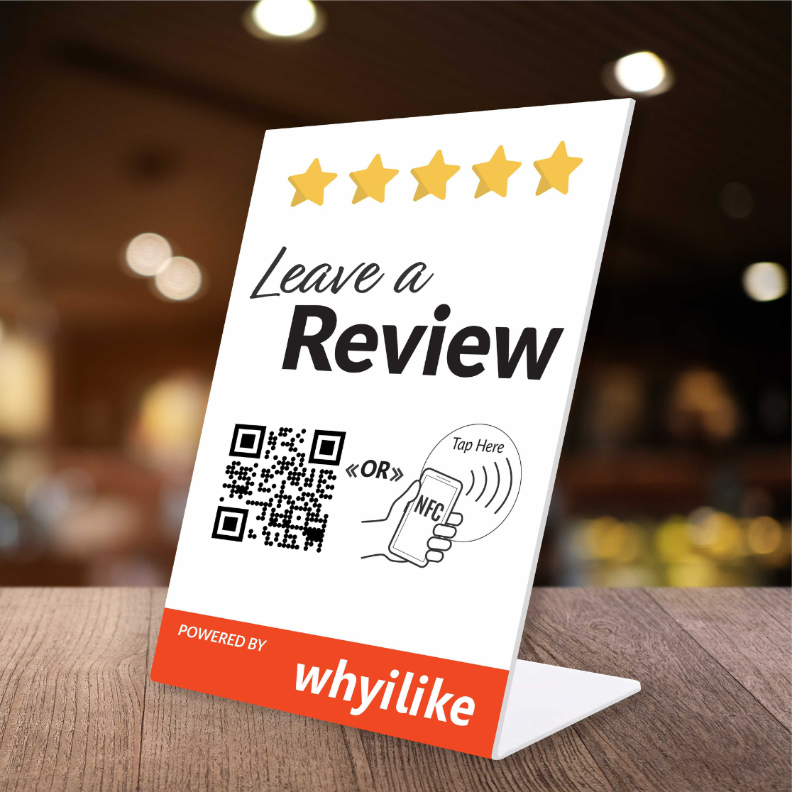 whyilike Google Review Stand – NFC + QR Code Review Generator Stars at Top