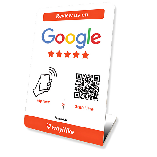 whyilike Google Review Stand – NFC + QR Code Review Generator