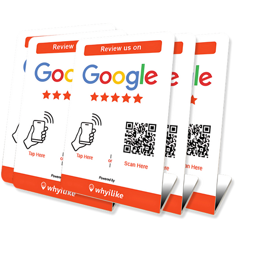 5-Pack - whyilike Google Review Stand – NFC + QR Code Review Generator (Copy)
