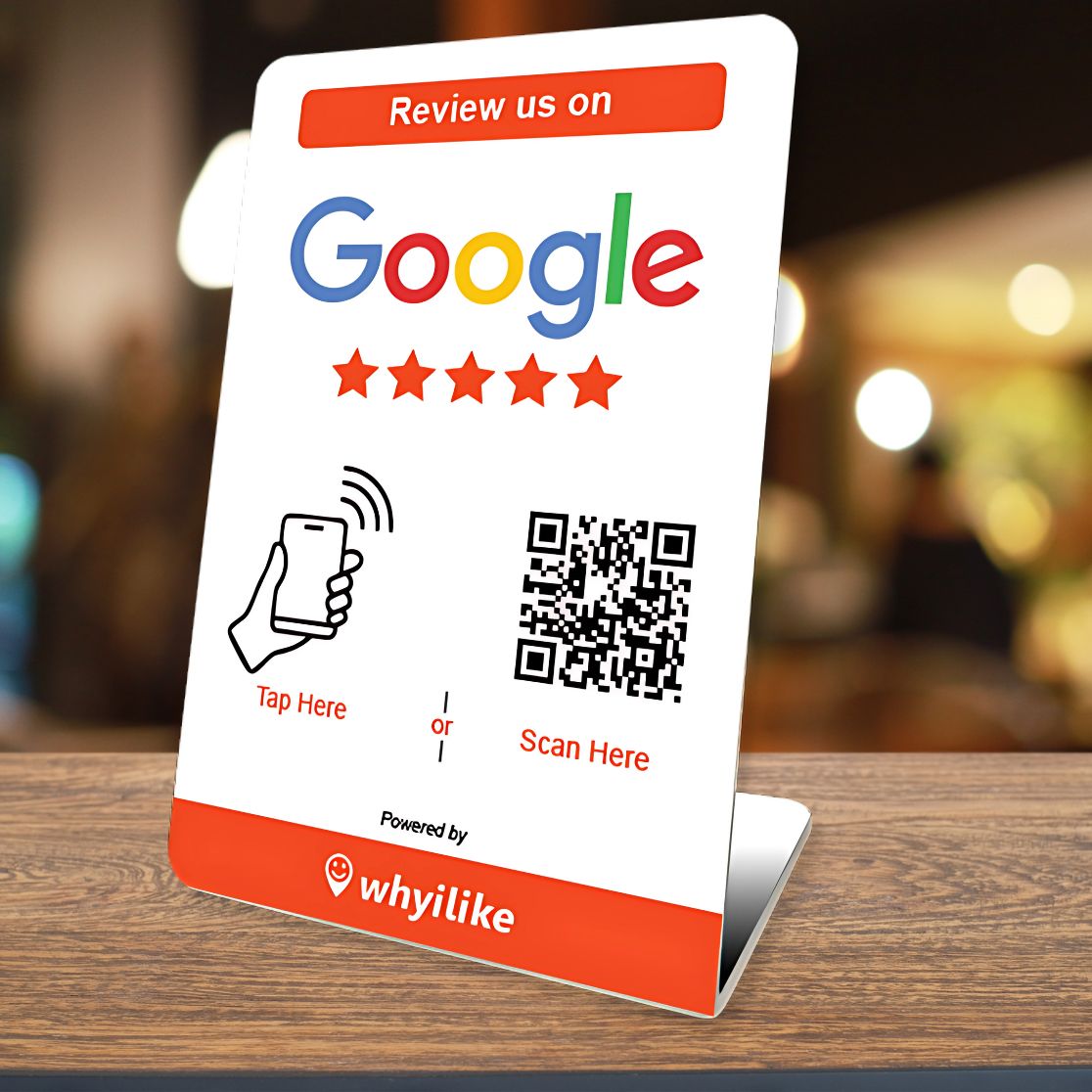 5-Pack - whyilike Google Review Stand – NFC + QR Code Review Generator (Copy)