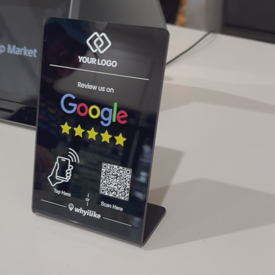 whyilike Google Review Stand – NFC + QR Code Review Generator