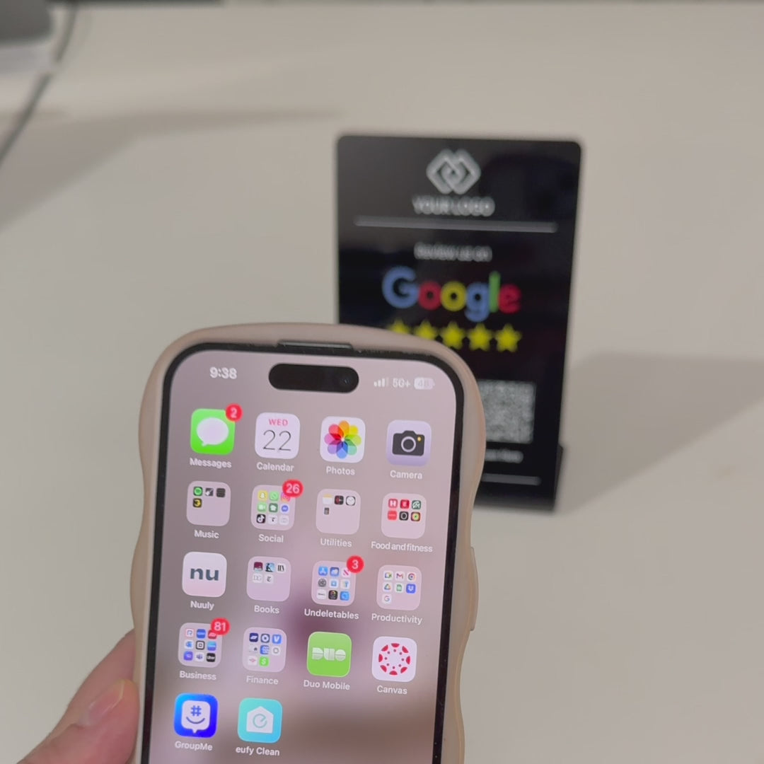 whyilike Google Review Stand – NFC + QR Code Review Generator