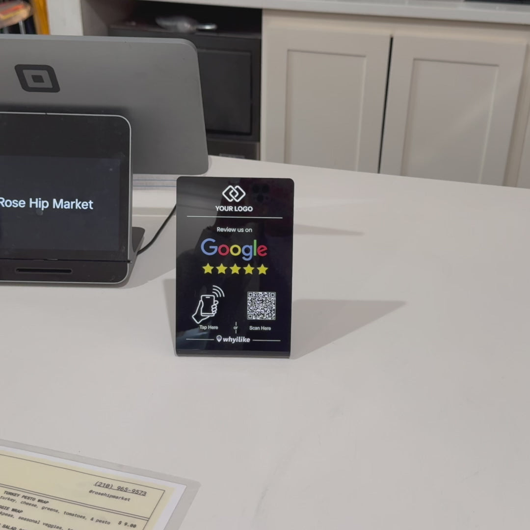 whyilike Google Review Stand – NFC + QR Code Review Generator
