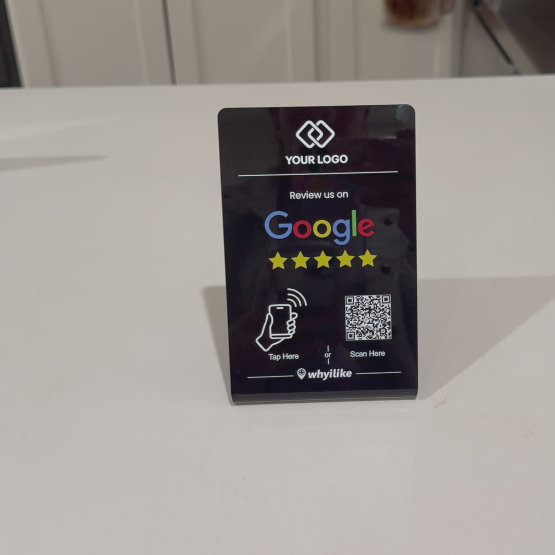 whyilike Google Review Stand – NFC + QR Code Review Generator